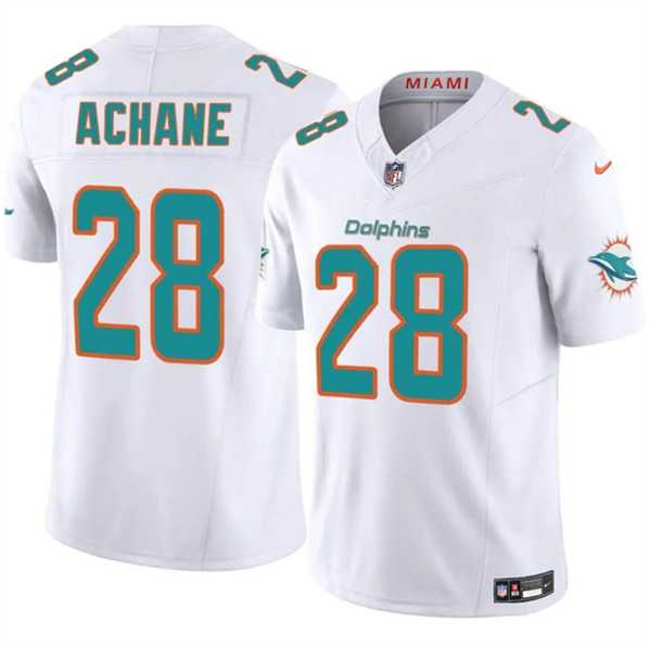 Men & Women & Youth Miami Dolphins #28 De%27Von Achane White 2024 F.U.S.E. Vapor Limited Stitched Jersey